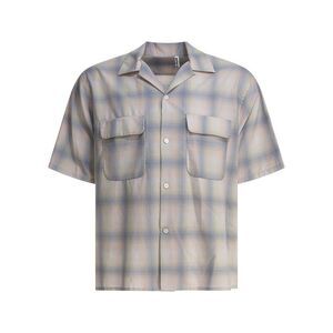 KAPTAIN SUNSHINE Plaid Short Sleeve Camp Collar Shirt Men LIGHT BLUE Shirts
